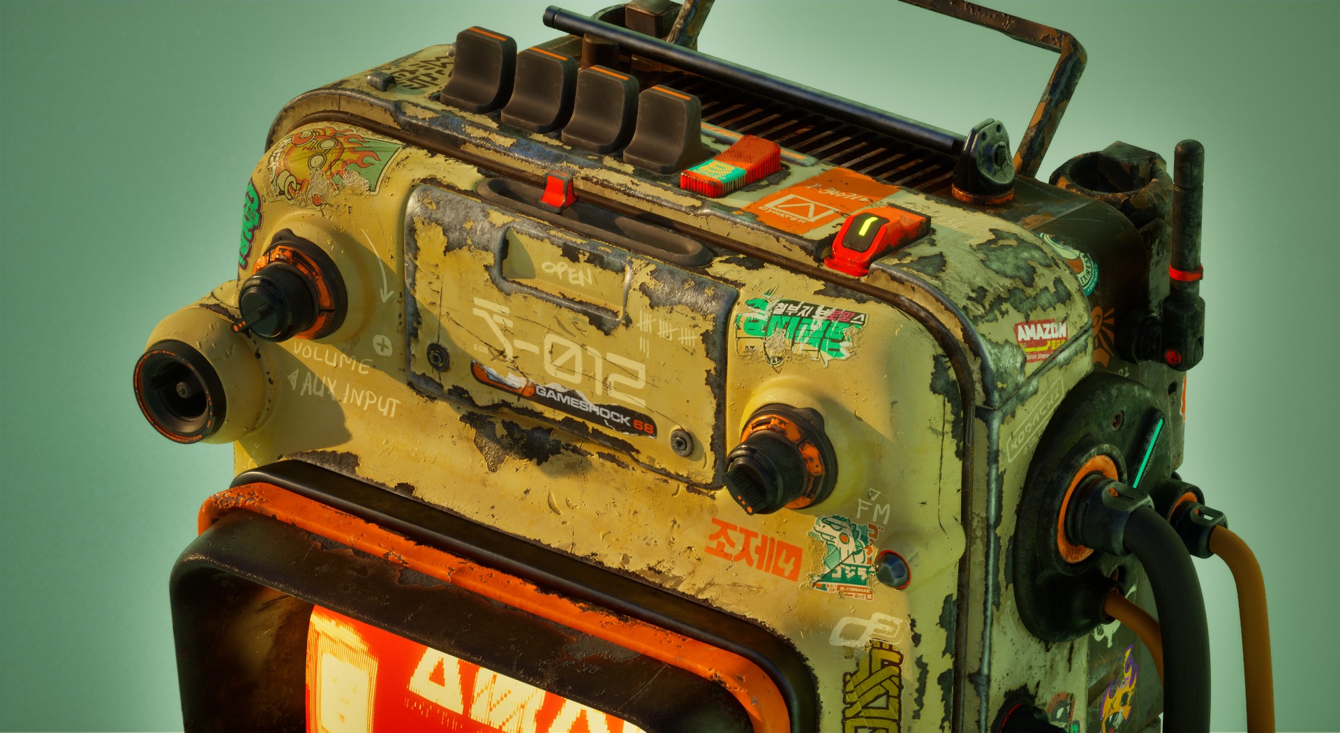 Cyberpunk Retro Scifi Terminal Game ready  3D model_7