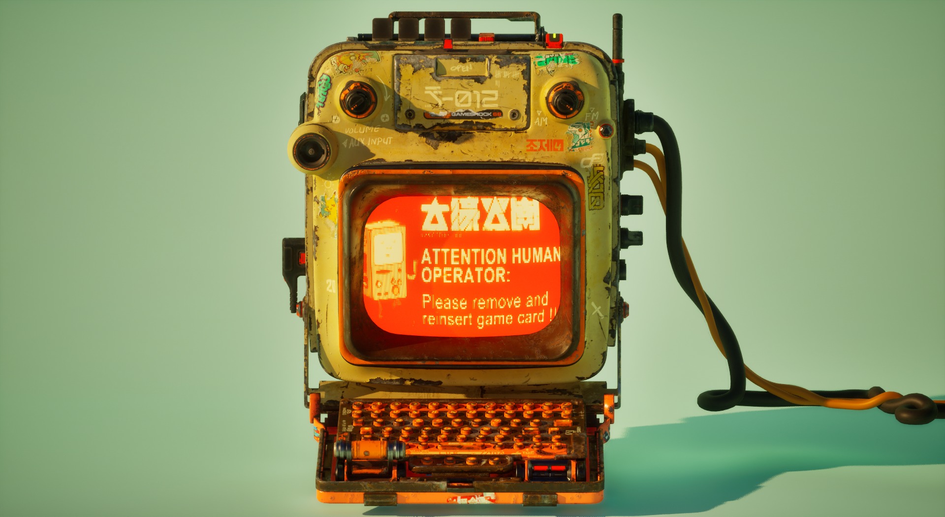 Cyberpunk Retro Scifi Terminal Game ready  3D model_1