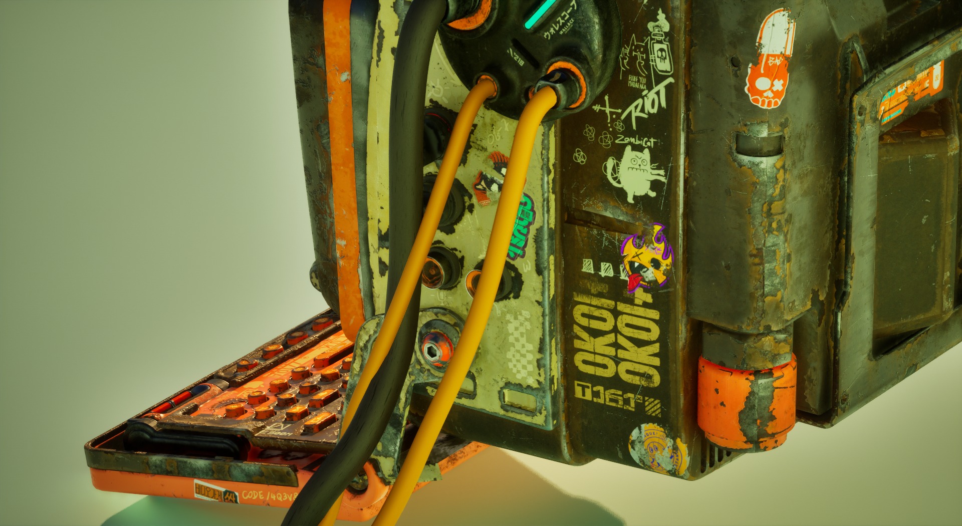 Cyberpunk Retro Scifi Terminal Game ready  3D model_12