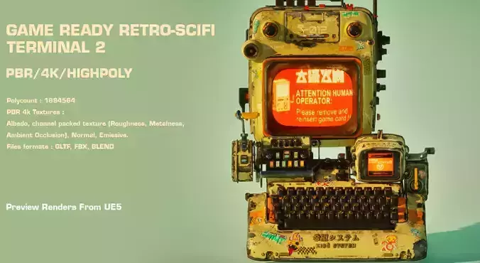 Cyberpunk Retro Scifi Terminal Game ready