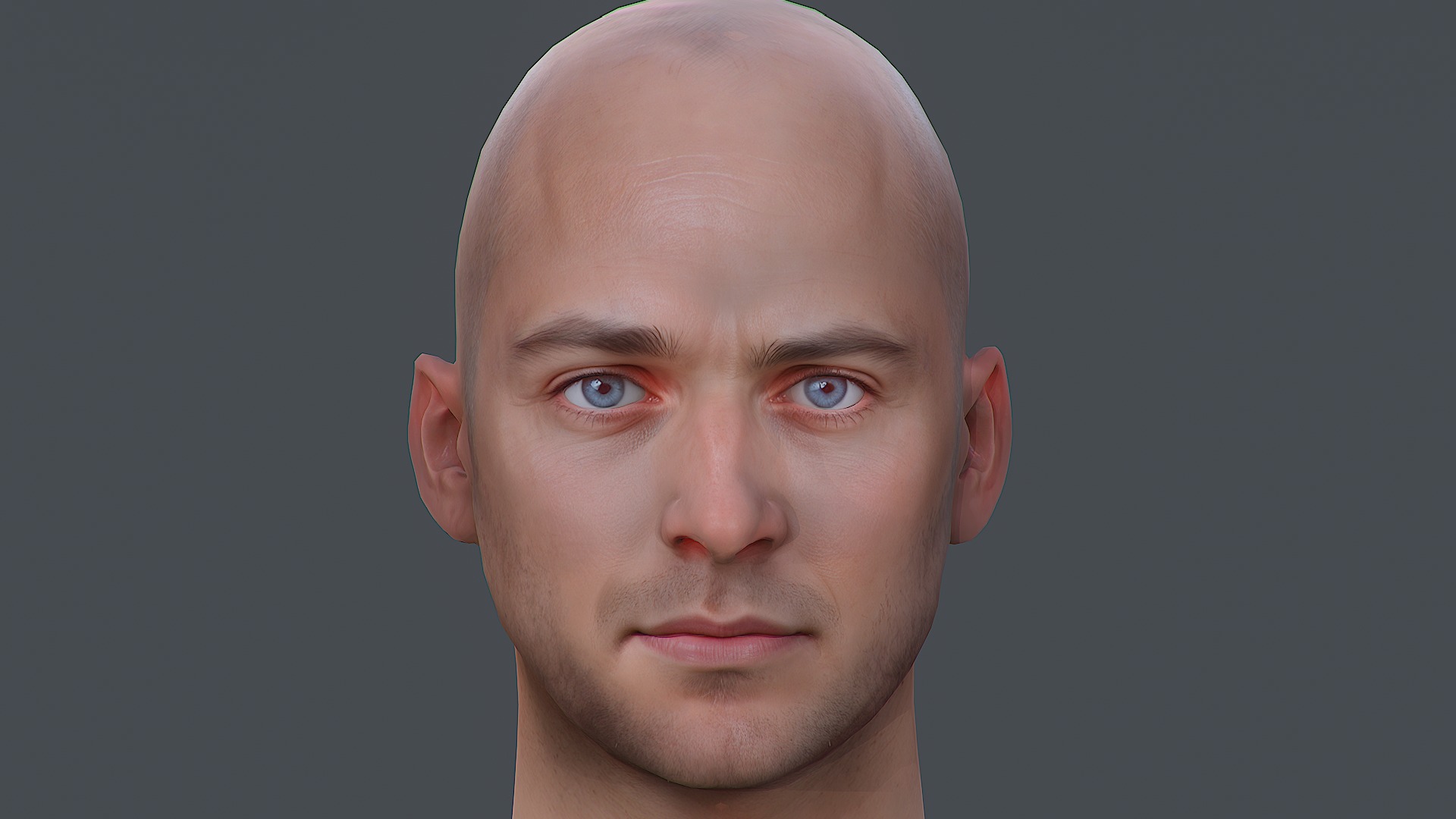 Male head Realistic Perfect Head Low-poly 3D model game ready  Low-poly 3D model_5