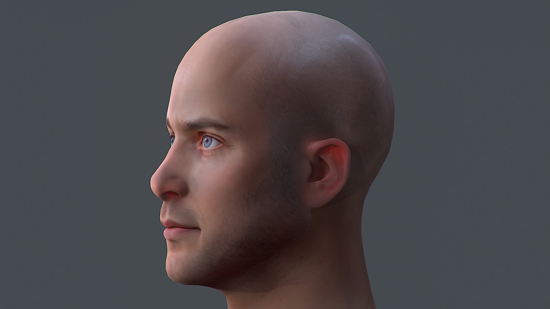 Male head Realistic Perfect Head Low-poly 3D model game ready  Low-poly 3D model_6