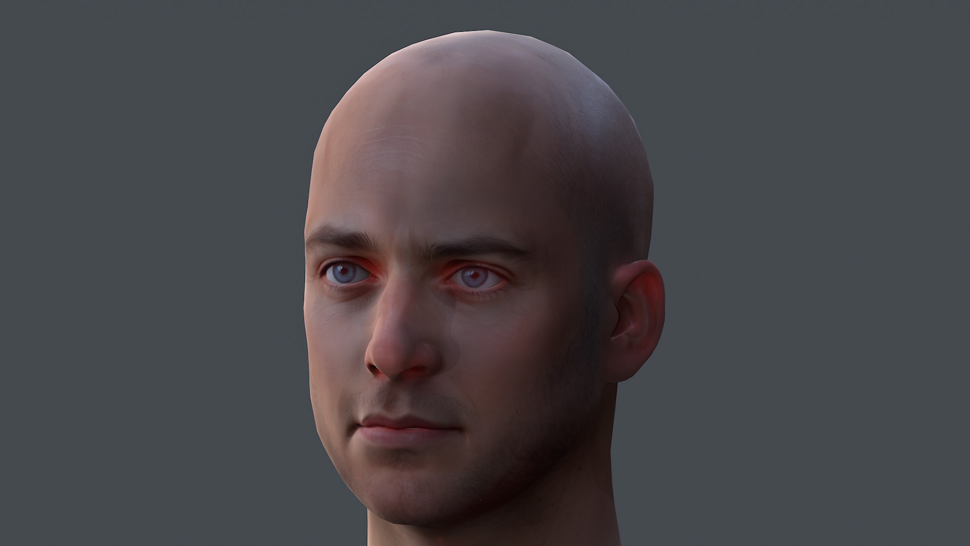Male head Realistic Perfect Head Low-poly 3D model game ready  Low-poly 3D model_17