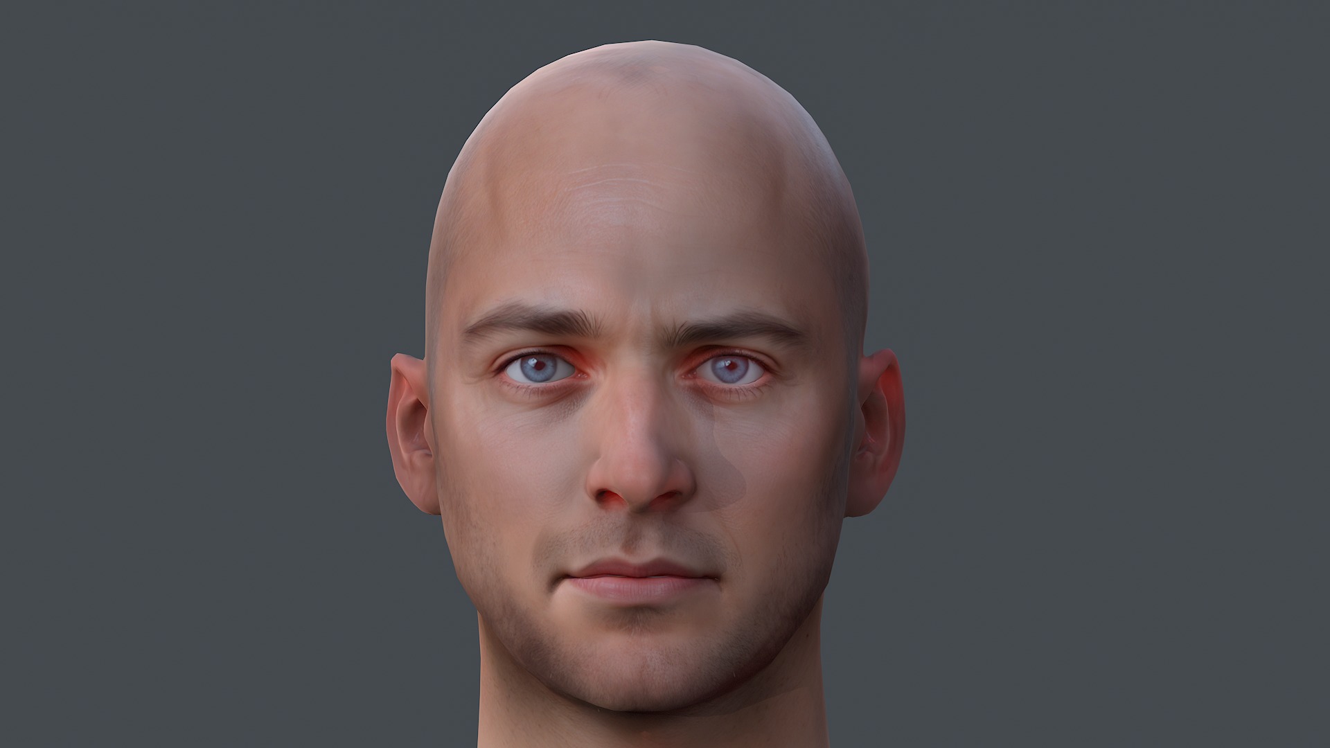 Male head Realistic Perfect Head Low-poly 3D model game ready  Low-poly 3D model_1