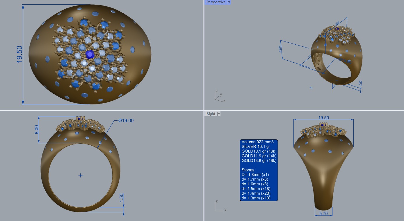 R 186 cluster ring 3D print model_10
