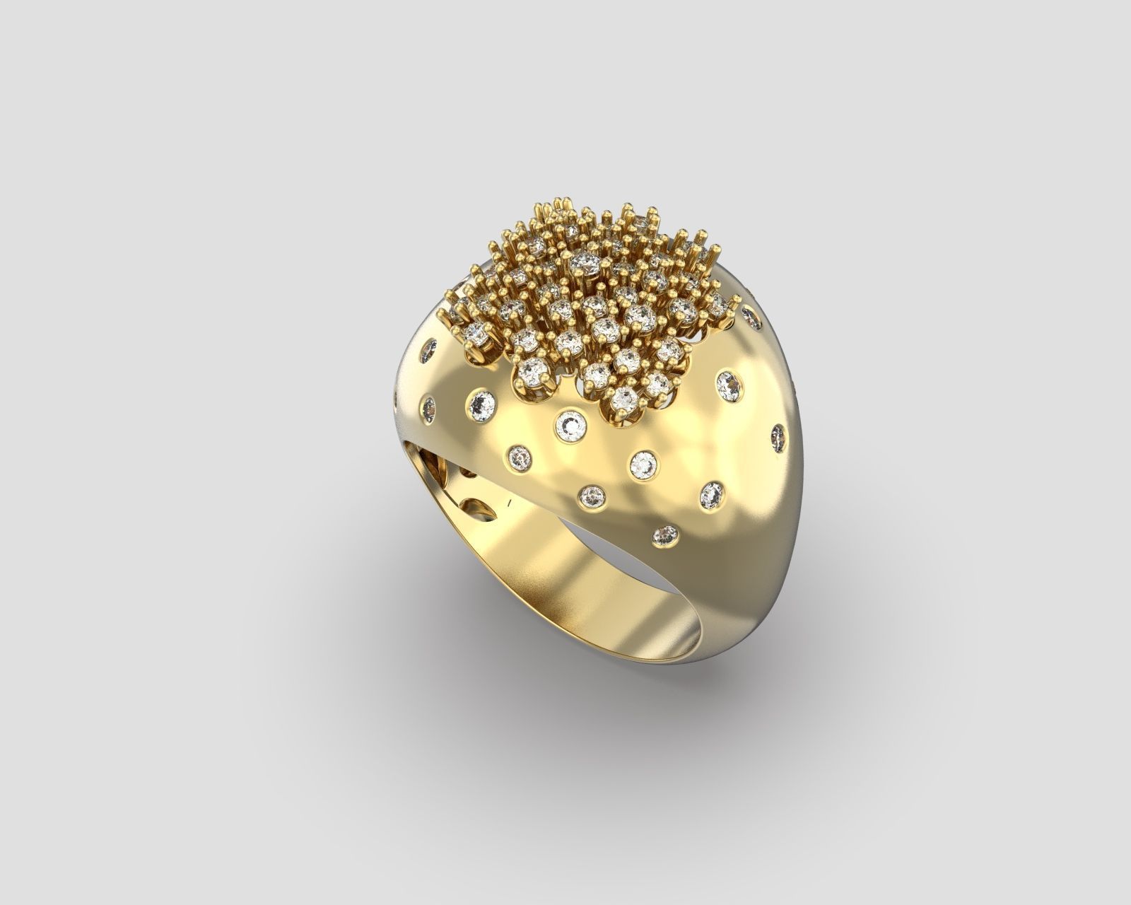 R 186 cluster ring 3D print model_2