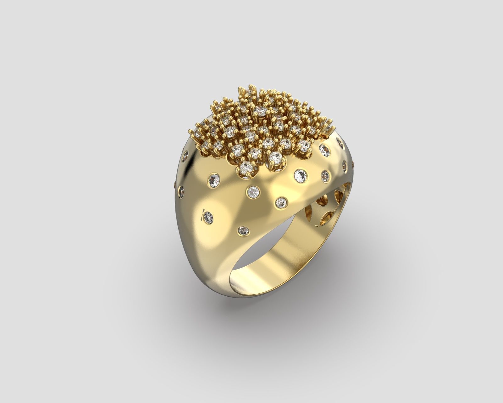 R 186 cluster ring 3D print model_1