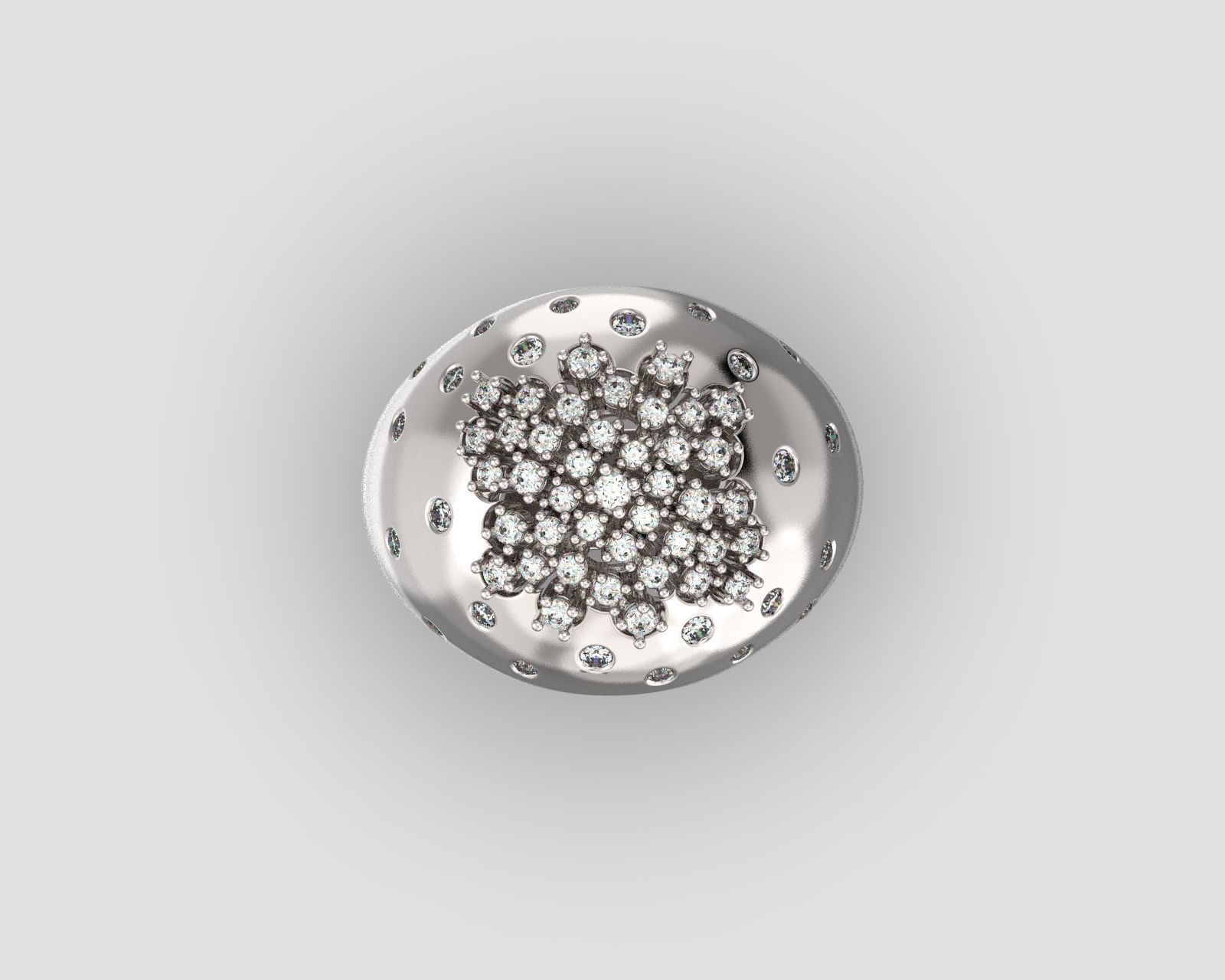 R 186 cluster ring 3D print model_8