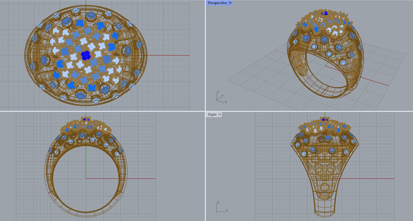 R 186 cluster ring 3D print model_11