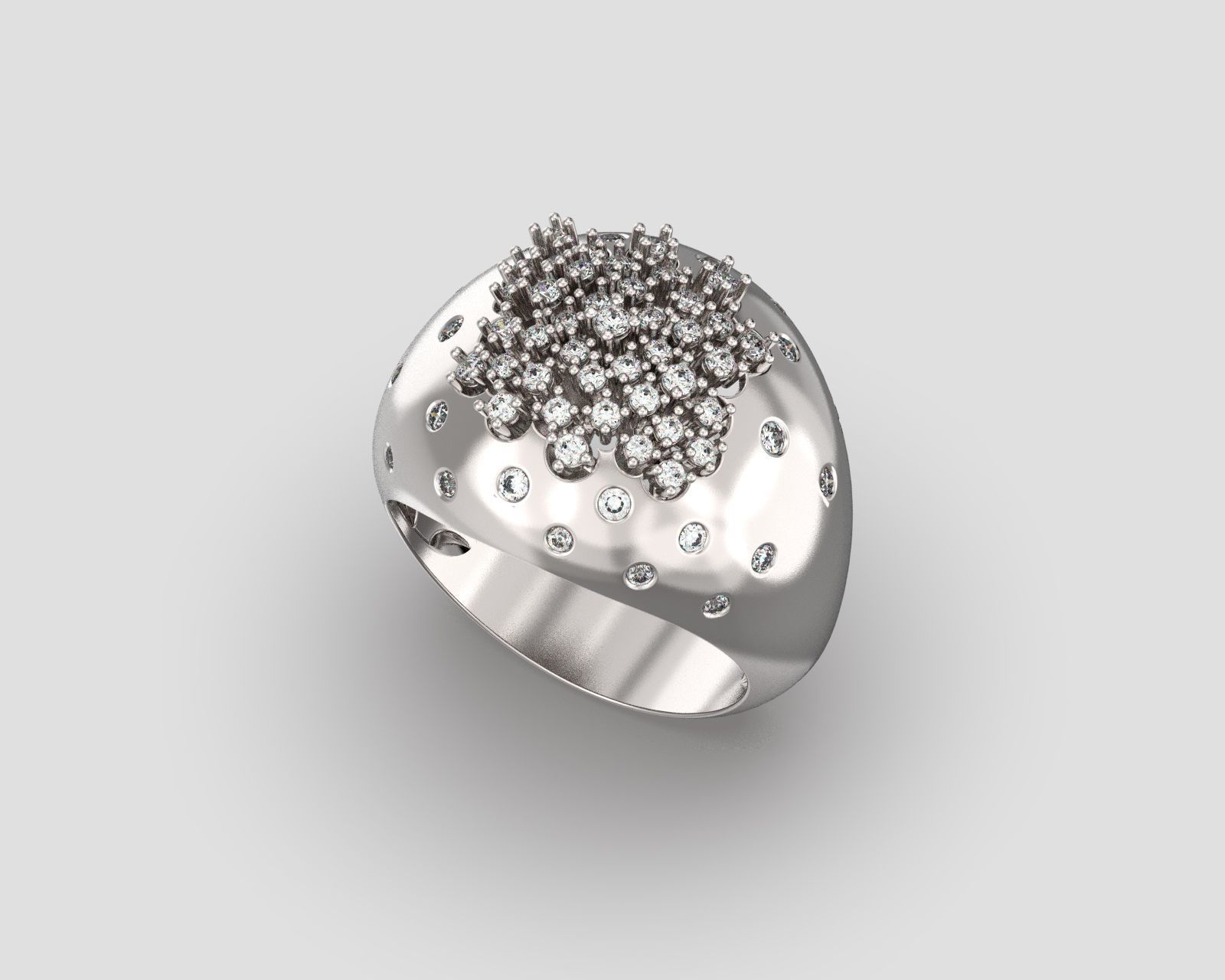 R 186 cluster ring 3D print model_9