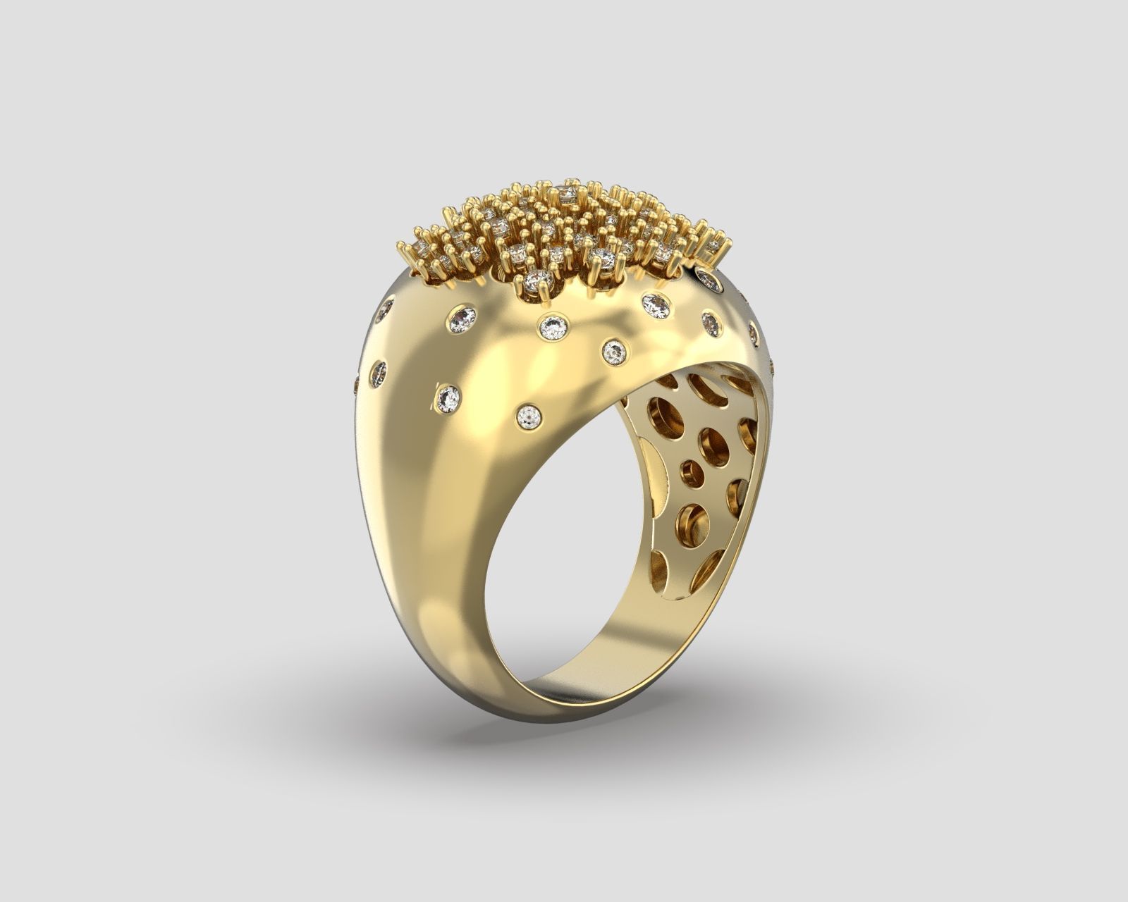 R 186 cluster ring 3D print model_4