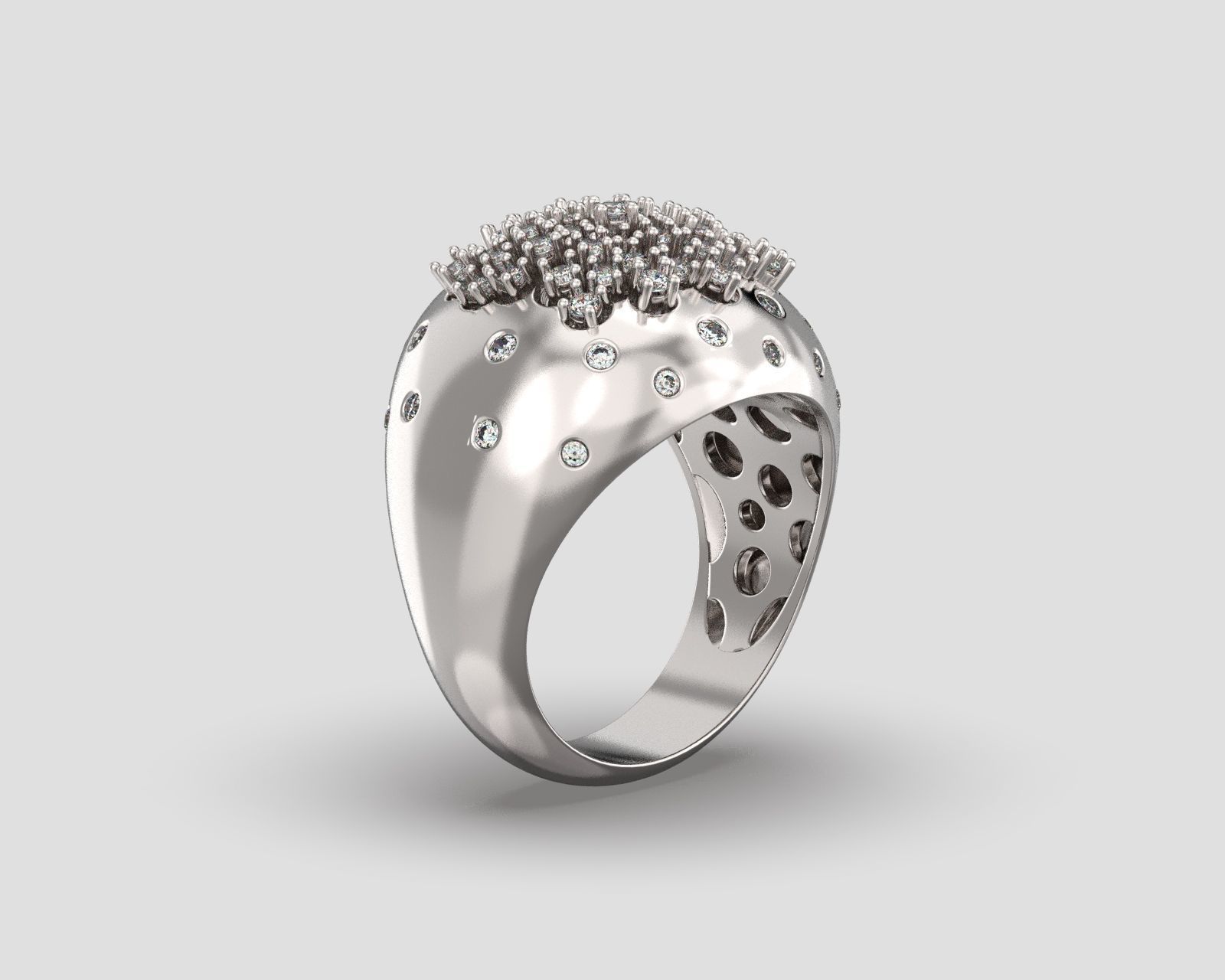 R 186 cluster ring 3D print model_7