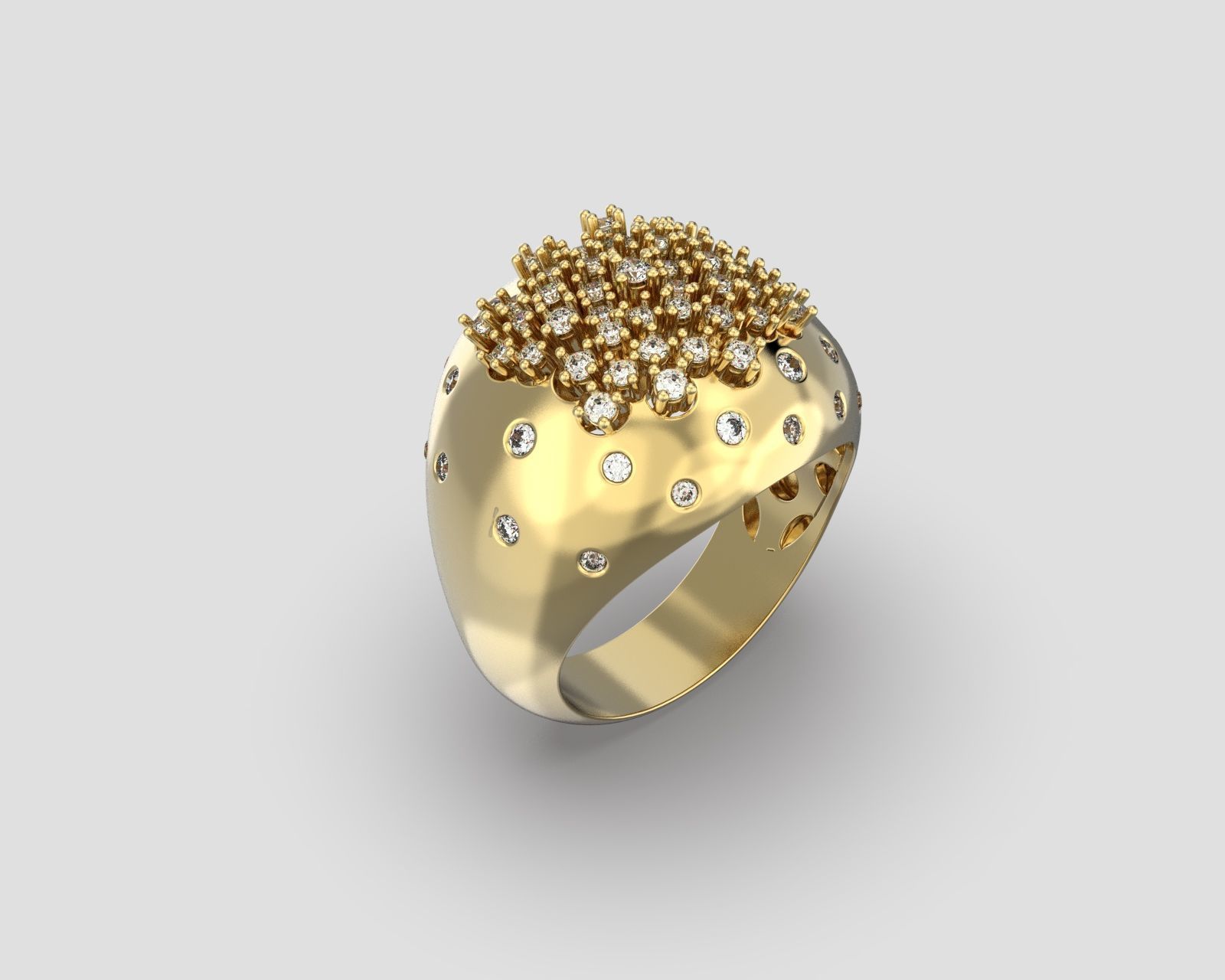 R 186 cluster ring 3D print model_5