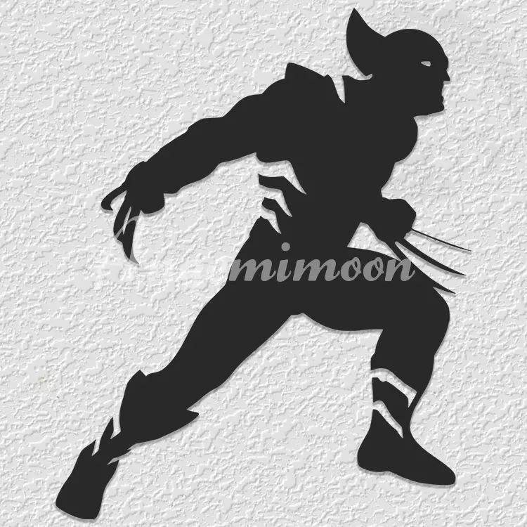 Wolverine  silhouette wall art 3D print model_0