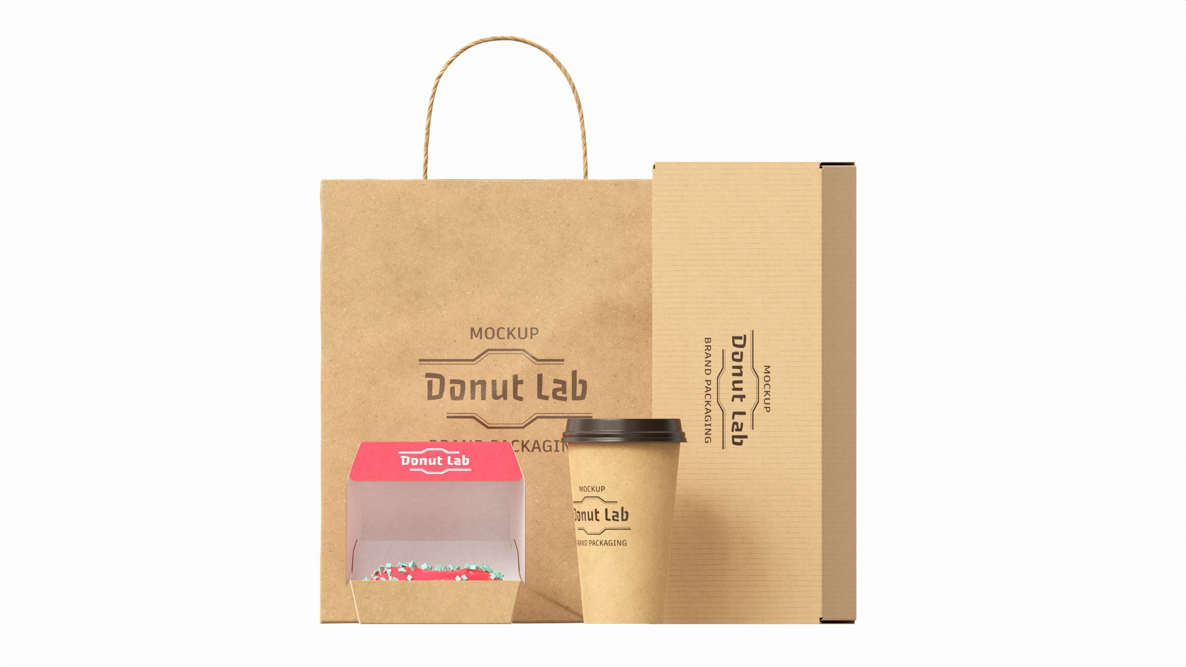 Fast Food Packaging Set Mockup 02 3D model_5