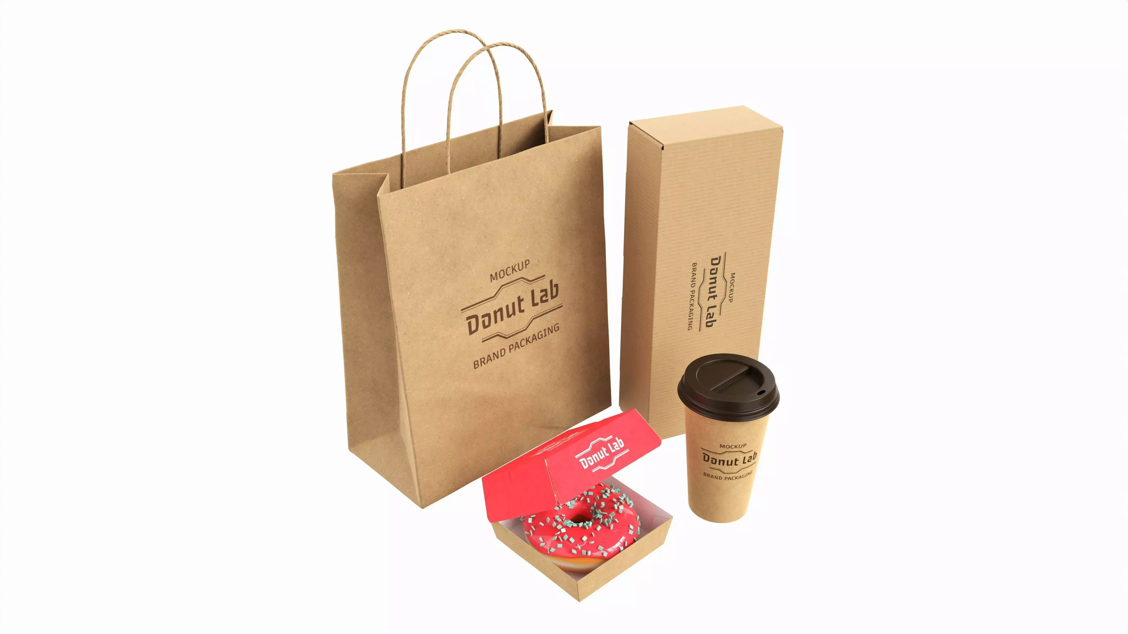 Fast Food Packaging Set Mockup 02 3D model_0