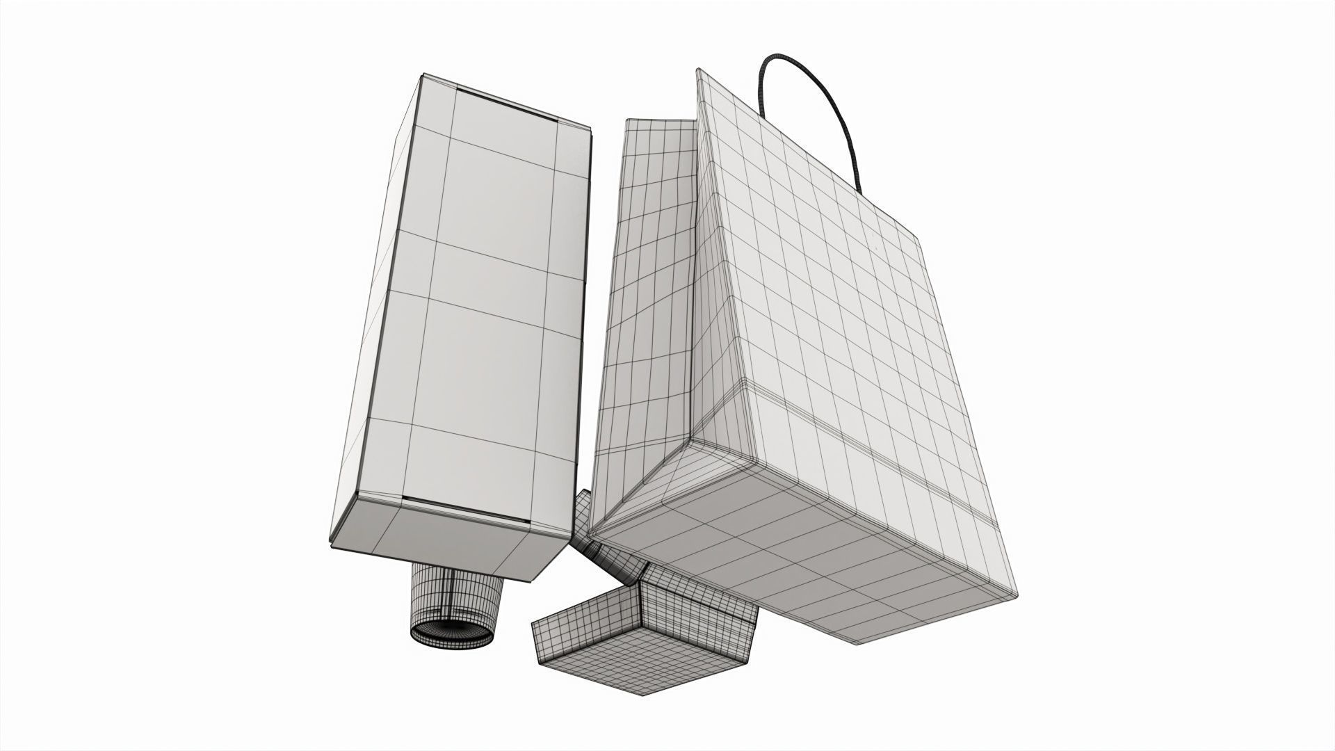 Fast Food Packaging Set Mockup 02 3D model_7