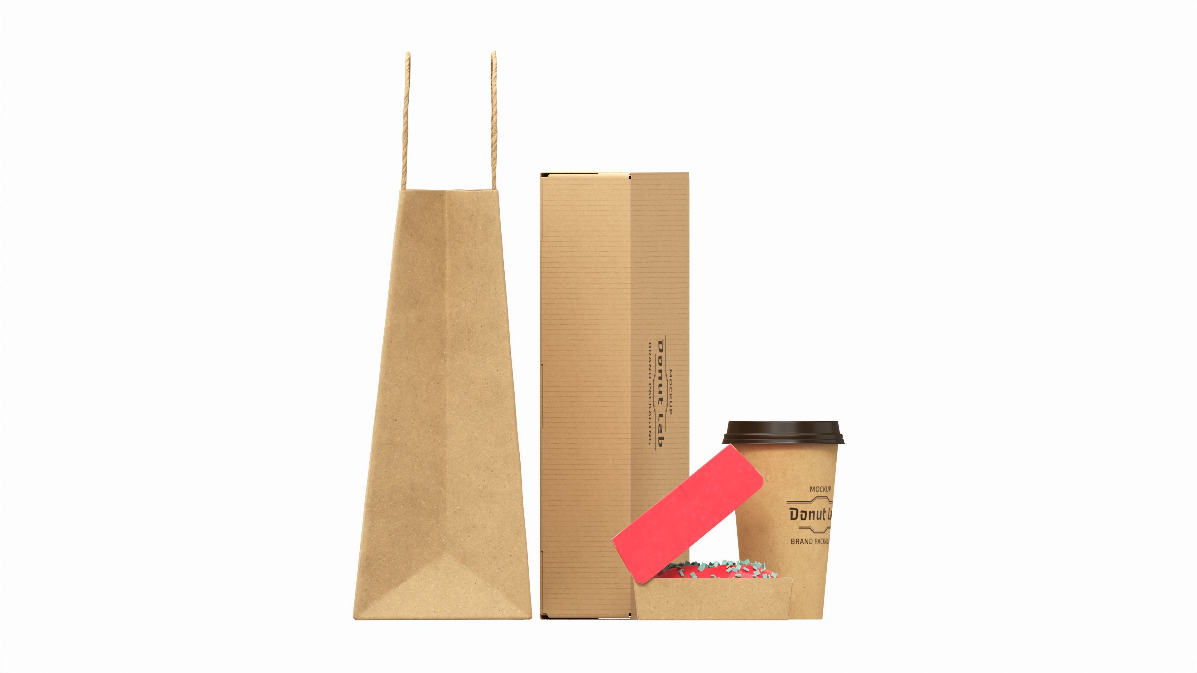 Fast Food Packaging Set Mockup 02 3D model_4