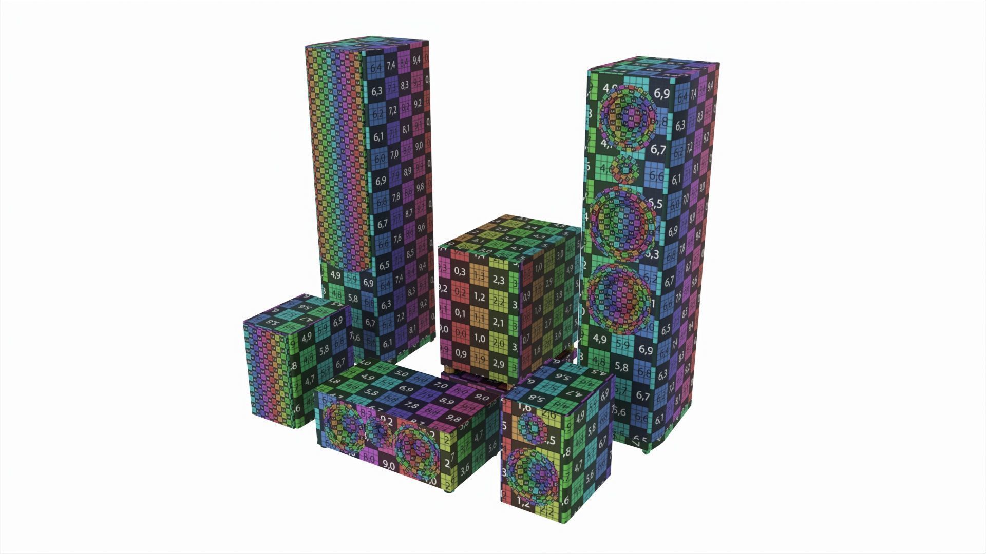 Full range floor standing 6 1 speaker system 3D model_10