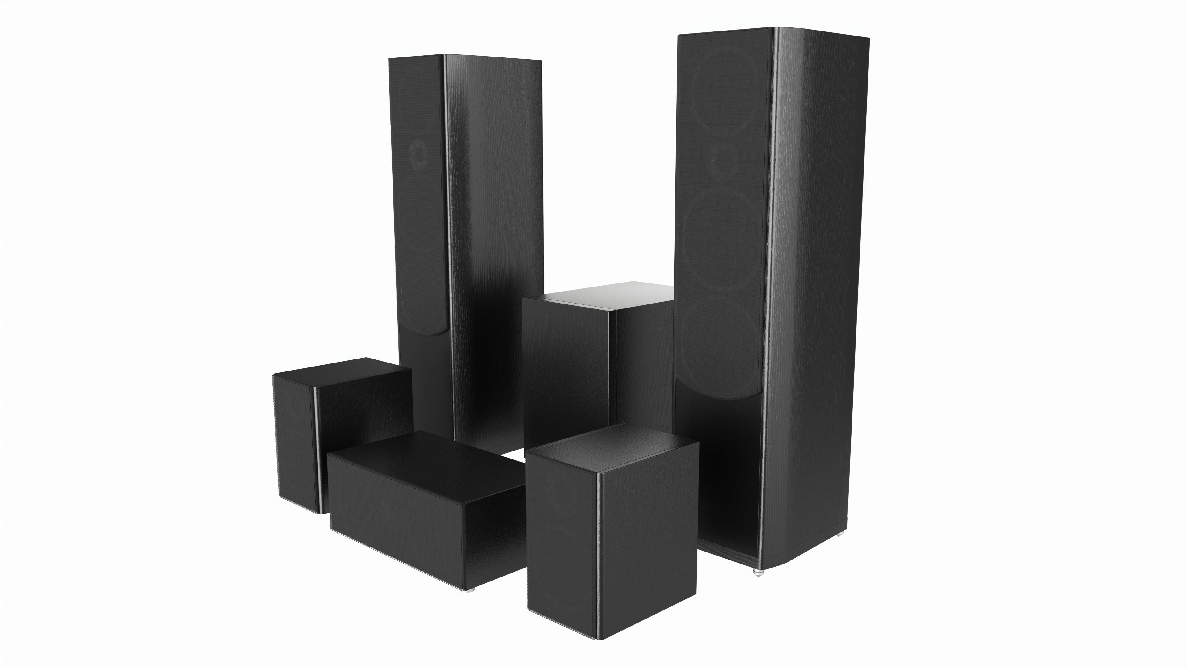 Full range floor standing 6 1 speaker system 3D model_1
