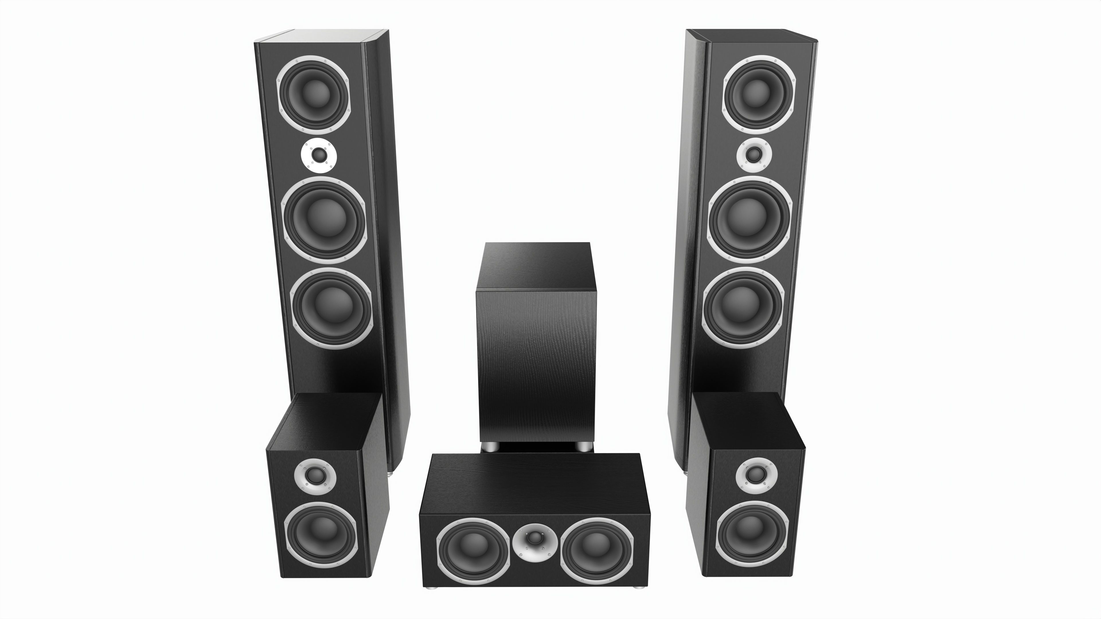 Full range floor standing 6 1 speaker system 3D model_3