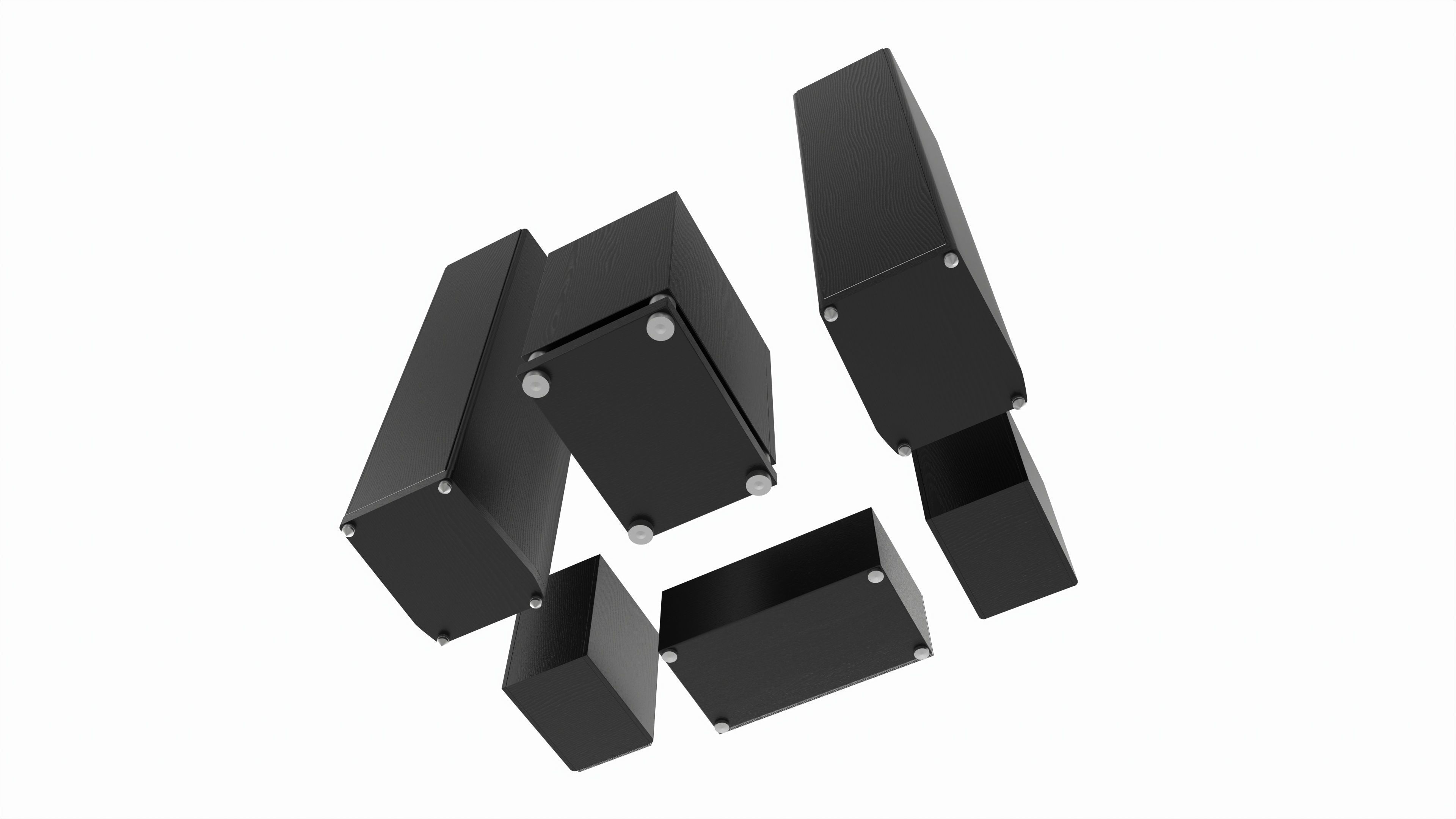 Full range floor standing 6 1 speaker system 3D model_4