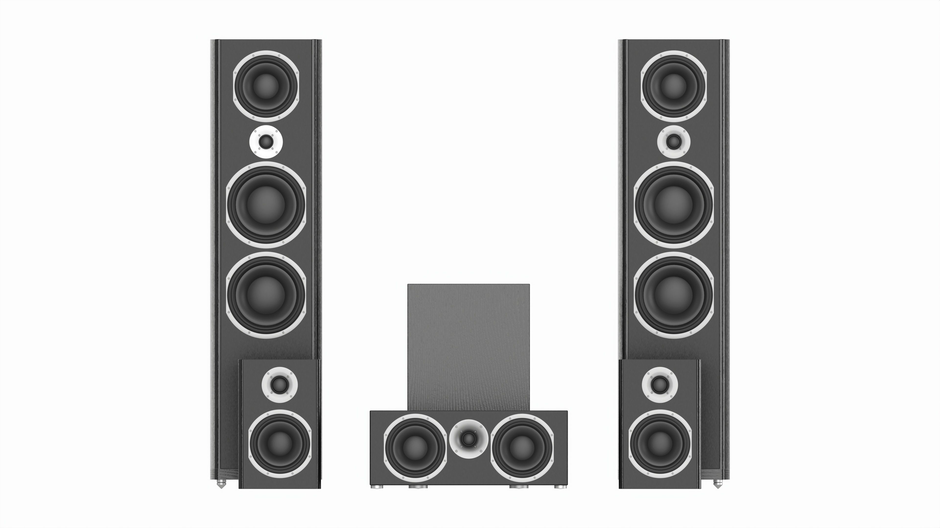 Full range floor standing 6 1 speaker system 3D model_6