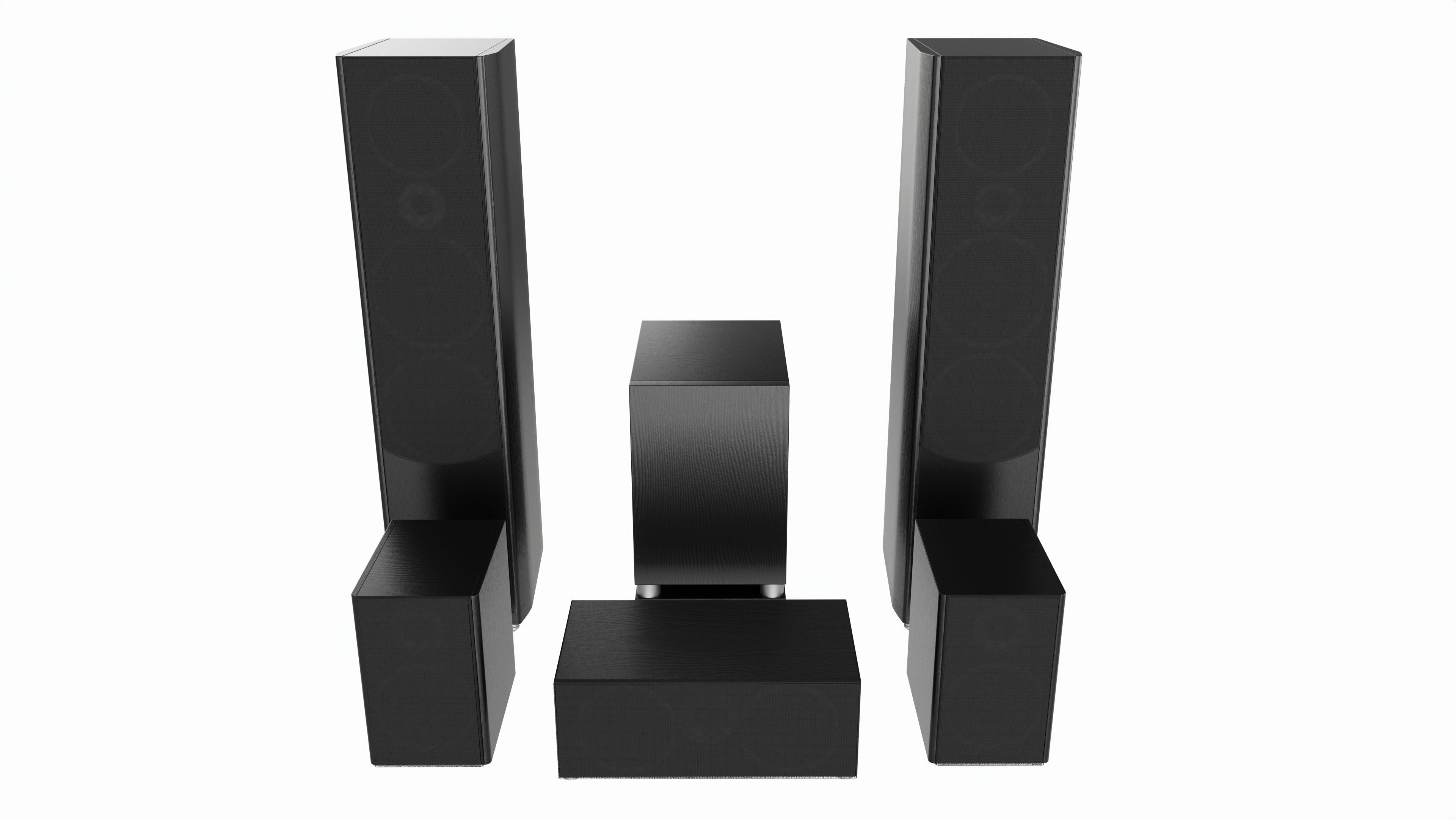 Full range floor standing 6 1 speaker system 3D model_2