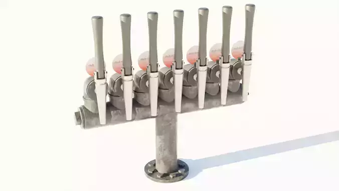 Cast Iron Bar Pumps Low-poly 3D model