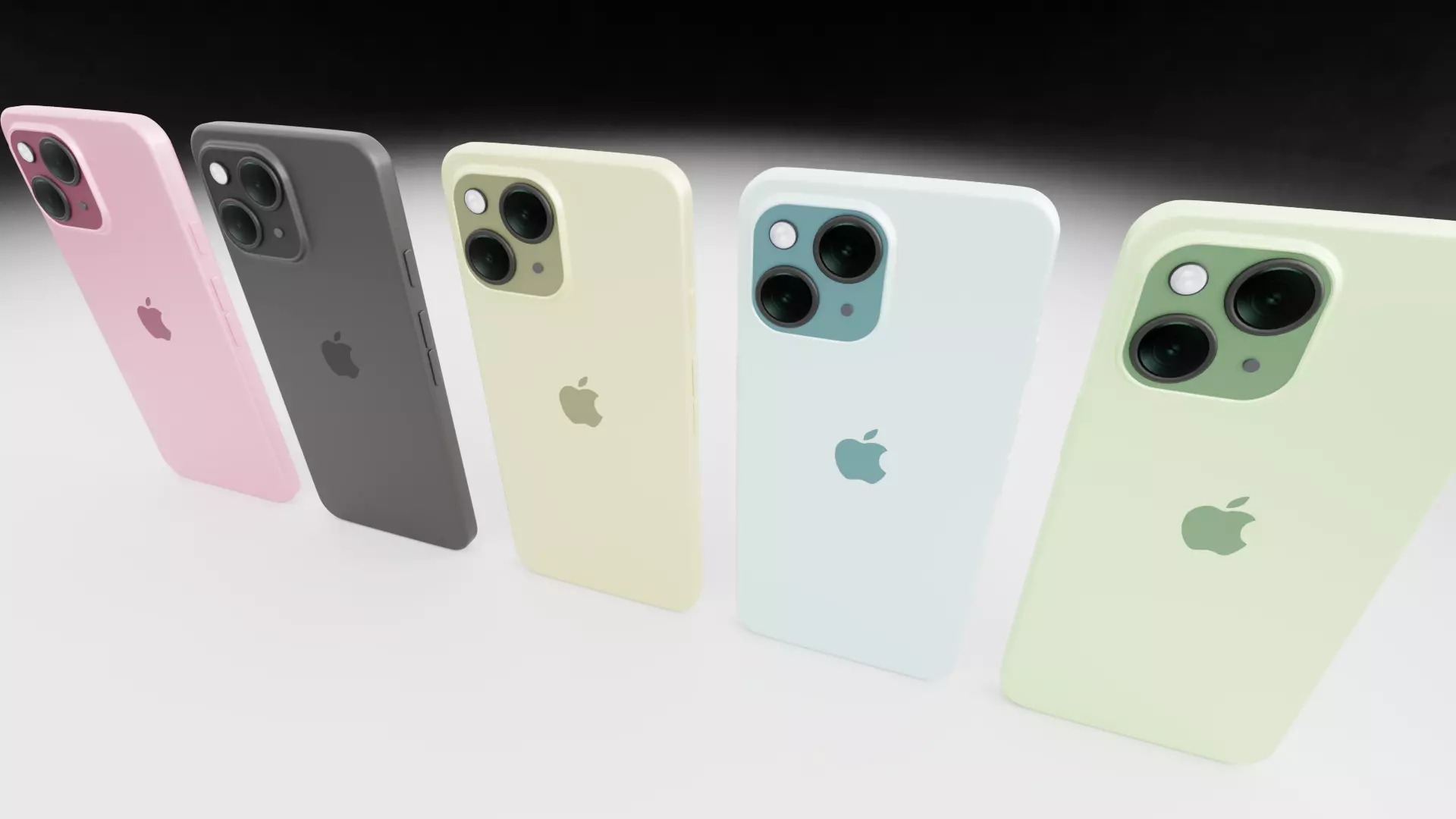 Apple iPhone 15 pack with 5 colors Free low-poly 3D model_0