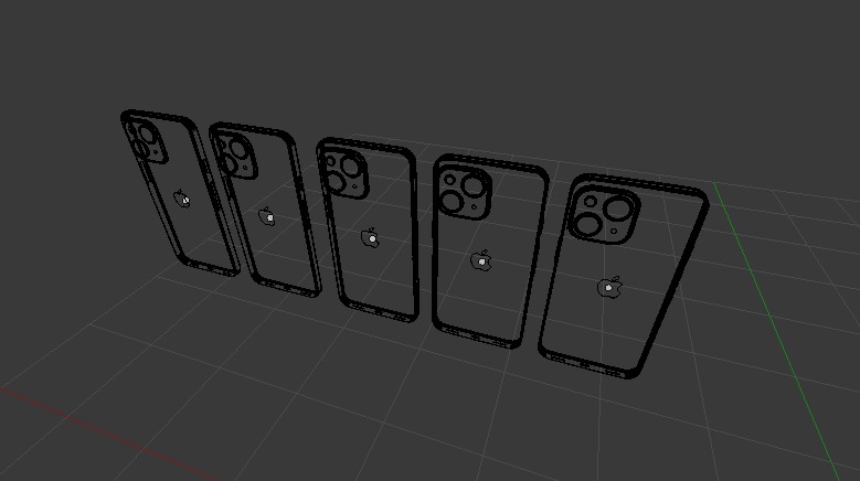 Apple iPhone 15 pack with 5 colors Free low-poly 3D model_5