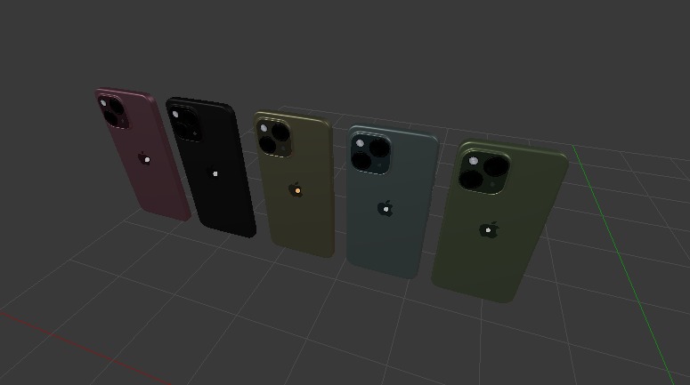 Apple iPhone 15 pack with 5 colors Free low-poly 3D model_2