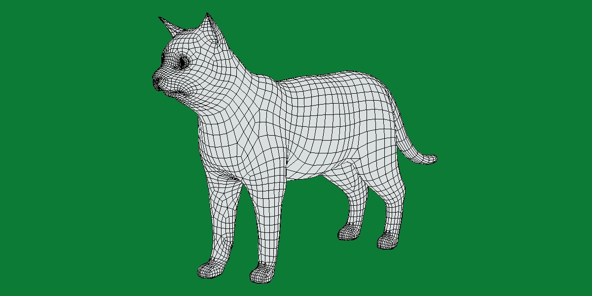 Snow Bengal Cat Low-poly 3D model_18