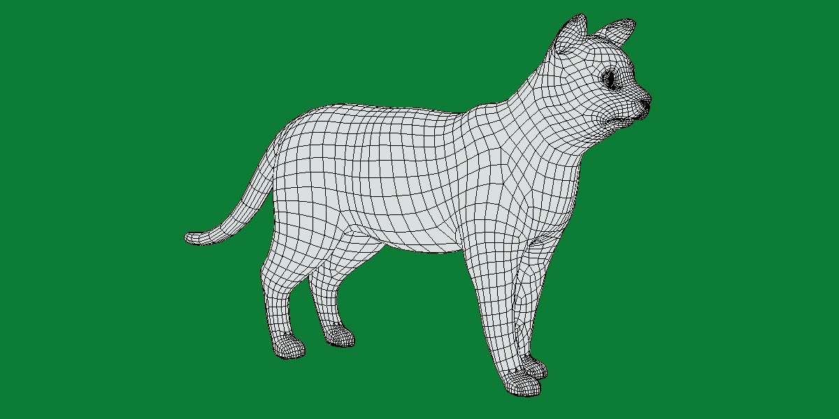 Snow Bengal Cat Low-poly 3D model_17