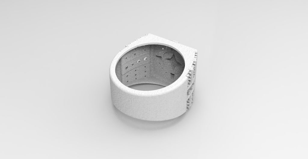 anillo estrella  3D print model_3