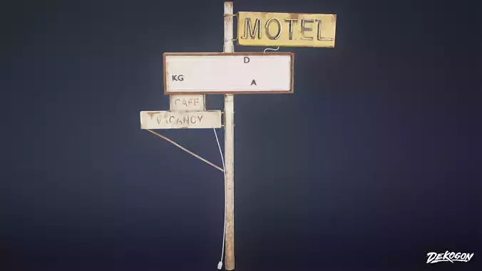 POST APOC SIGNS - Sign 22 - LOW POLY