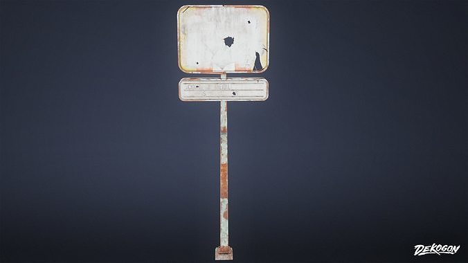 POST APOC SIGNS - Sign 23 - LOW POLY Low-poly 3D model