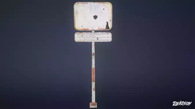 POST APOC SIGNS - Sign 23 - LOW POLY