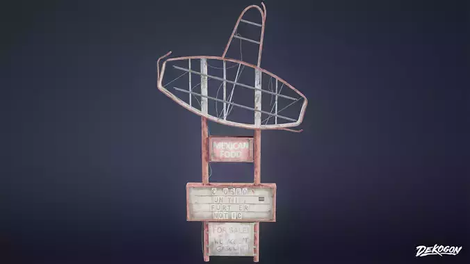 POST APOC SIGNS - Sign 24 - LOW POLY