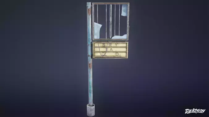 POST APOC SIGNS - Sign 25 - LOW POLY