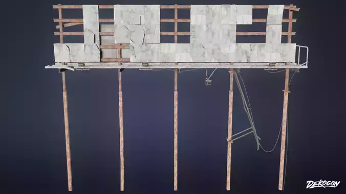 POST APOC SIGNS - Sign 31 - LOW POLY