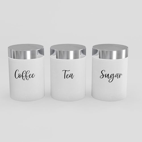 Coffee Tea Sugar Low-poly 3D model