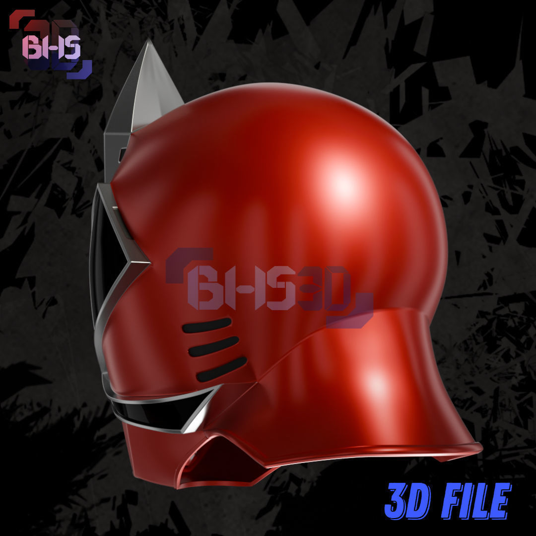 ShinkenRed Mega Mode Helmet 3D 3D print model_2