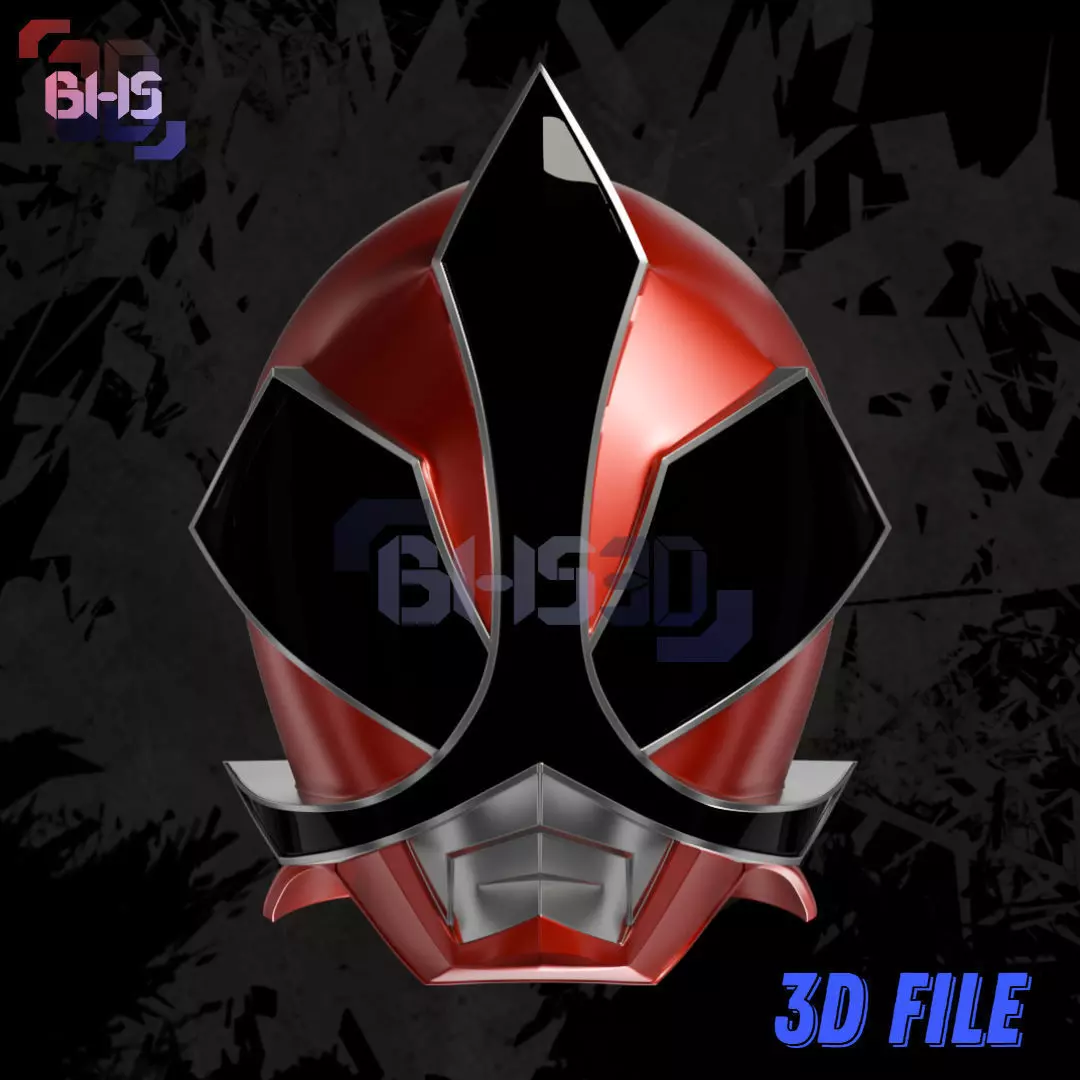 ShinkenRed Mega Mode Helmet 3D 3D print model_0