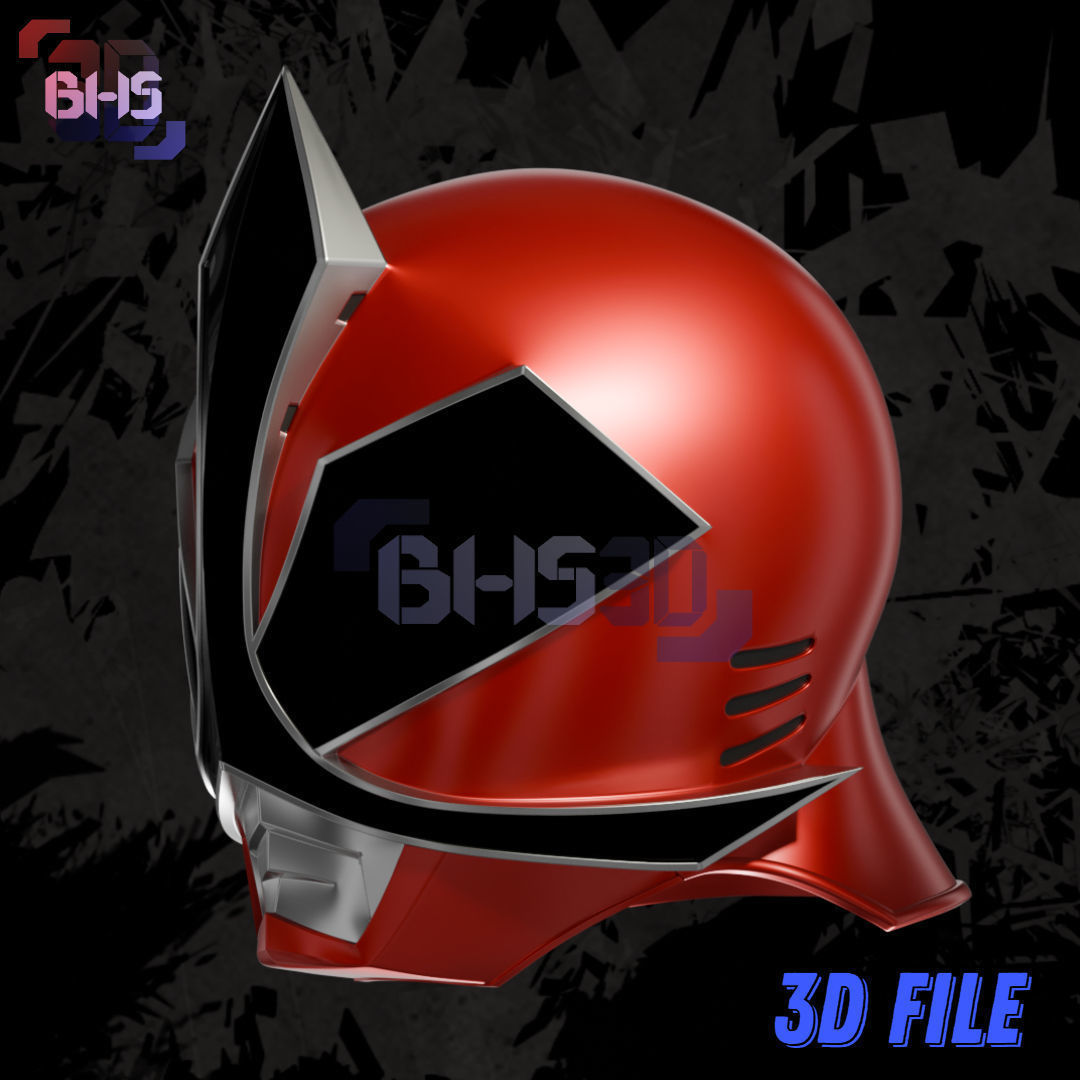 ShinkenRed Mega Mode Helmet 3D 3D print model_1