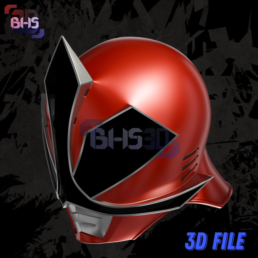 ShinkenRed Mega Mode Helmet 3D 3D print model_3
