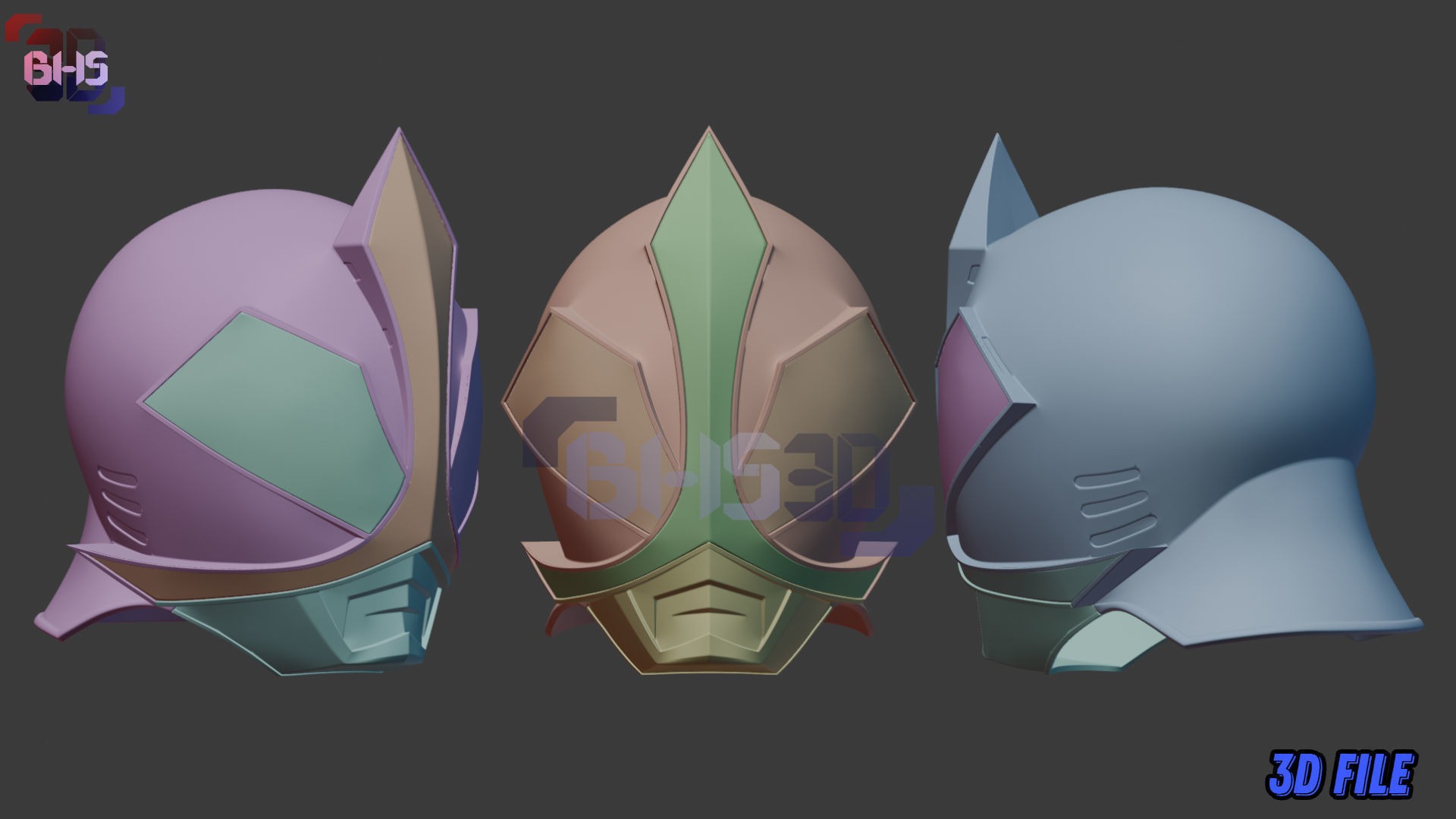 ShinkenRed Mega Mode Helmet 3D 3D print model_8