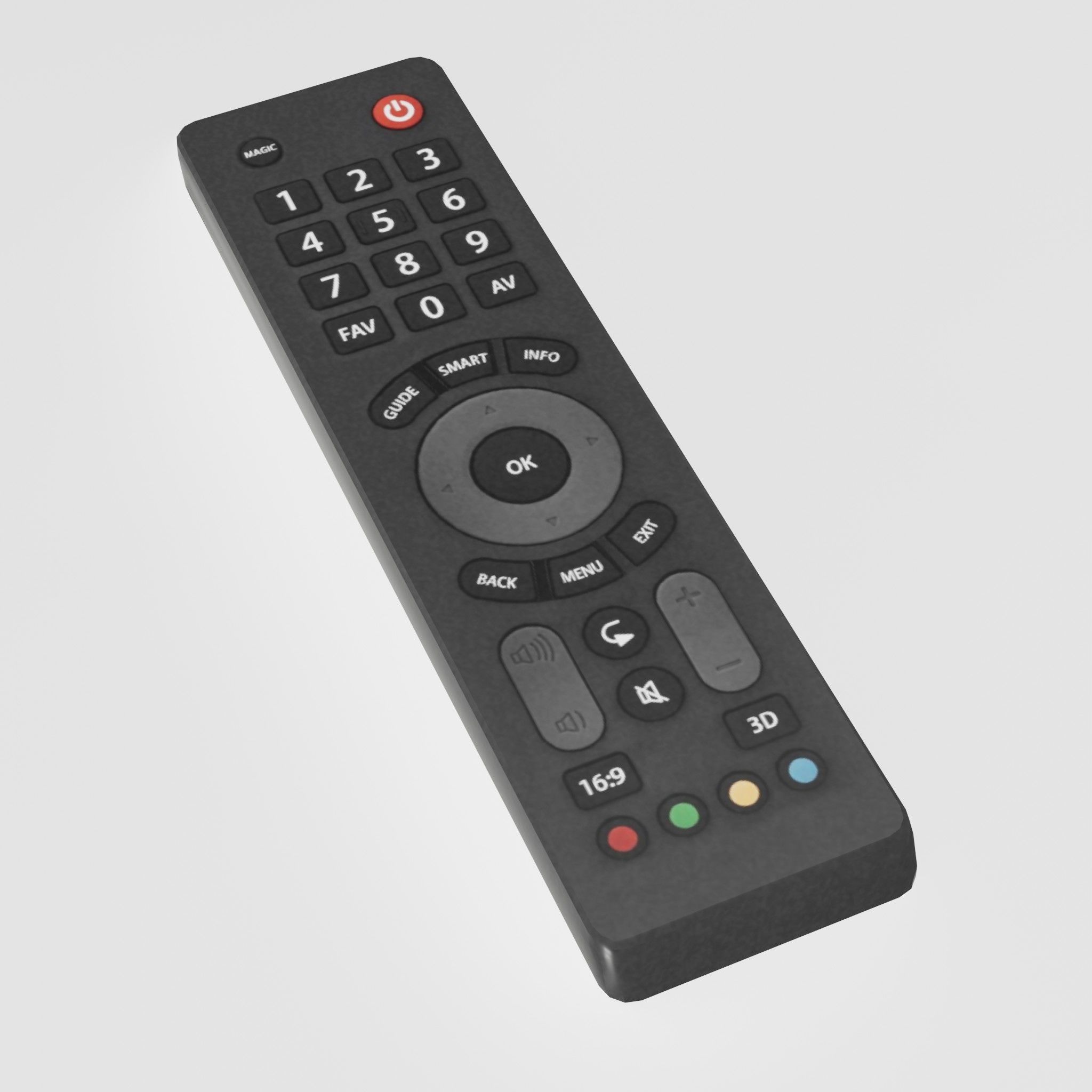 TV And TV Remote Low-poly 3D model_2