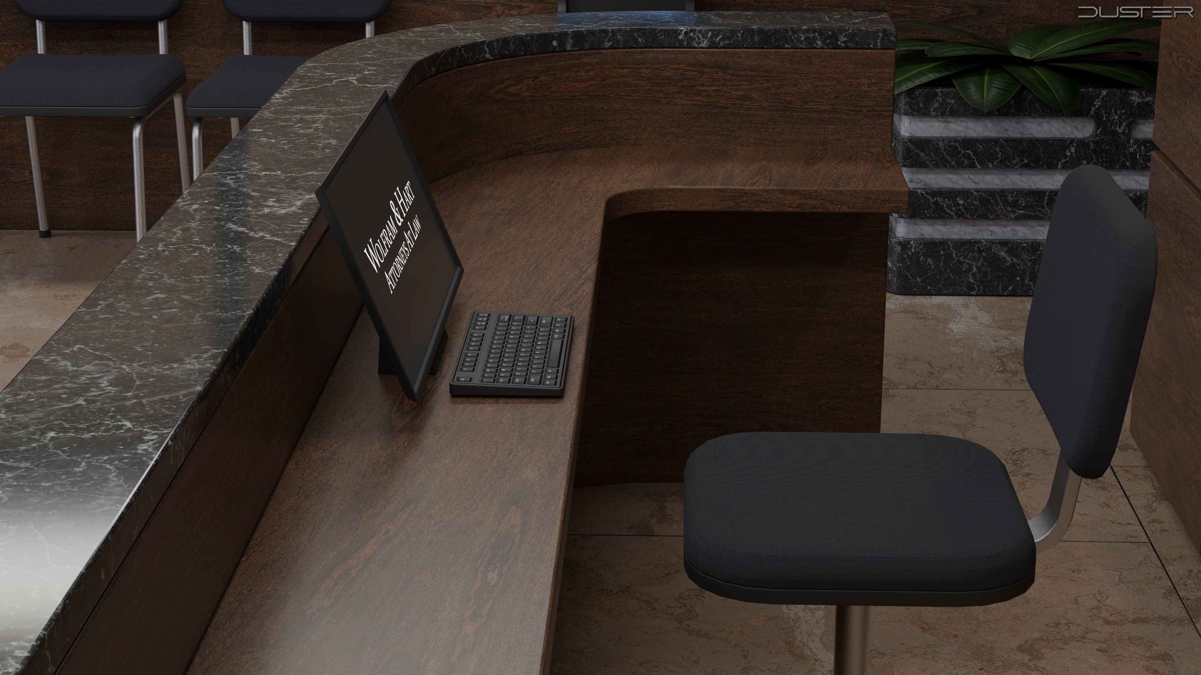 Reception Lobby  Wolfram and Hart Low-poly 3D model_4