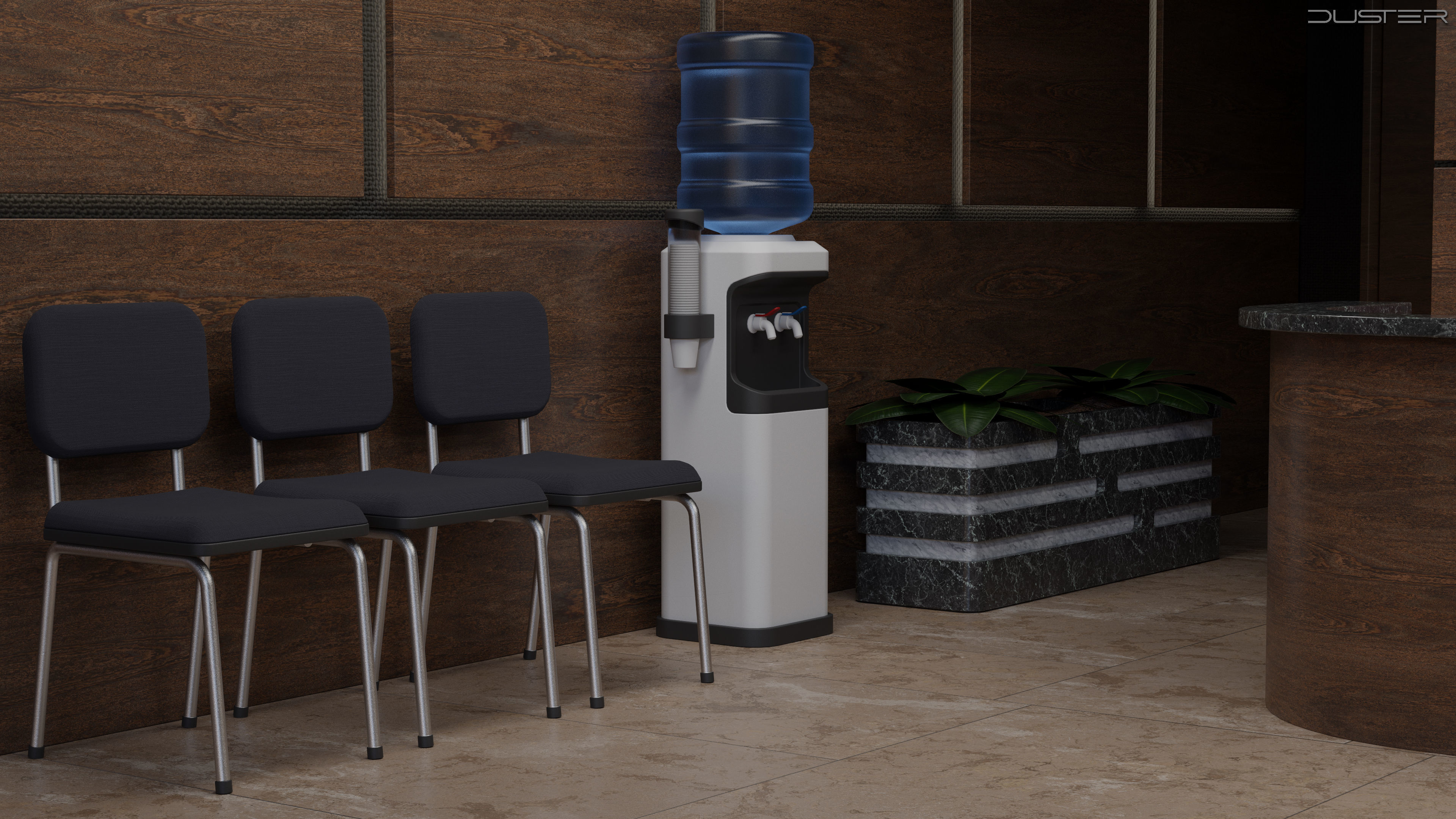 Reception Lobby  Wolfram and Hart Low-poly 3D model_1